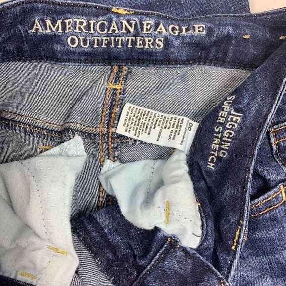 American Eagle 00 Super Stretch Jeans Dark Jegging - Picture 4 of 4